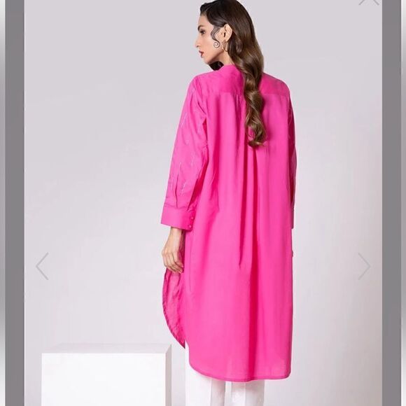 KHAADI PAKISTANI DESIGNER WEAR 2 PIECE KURTA DRESS AND PANTS - Picture 4 of 4